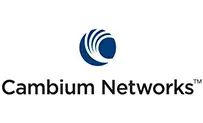 A blue and white logo of the cambium network.