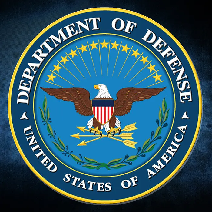 A picture of the department of defense seal.