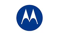 Motorola logo in a blue circle with white letters.
